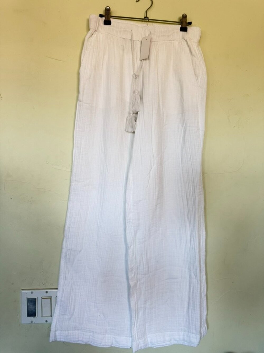 Loft Beach Gauzy Cotton Pants White Sz S NWT